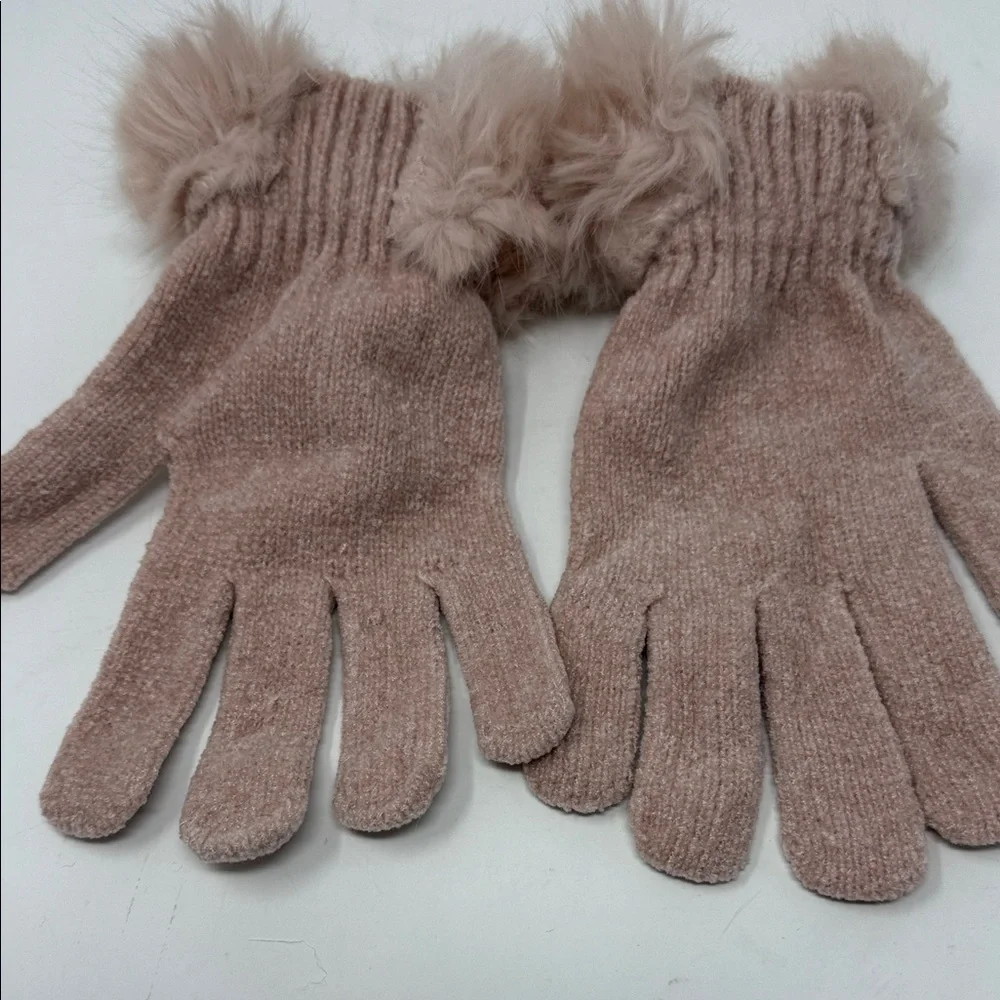 Pink Fuzzy Gloves